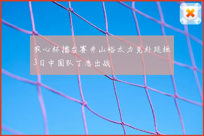 农心杯擂台赛井山裕太力克朴廷桓3日中国队丁浩出战